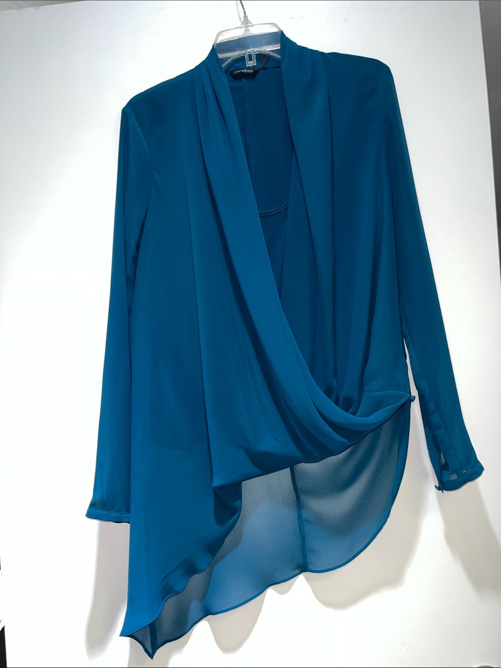 Guess by Marciano Size Small Teal Draped Wrap-Front Blouse PRICED 2 SELL